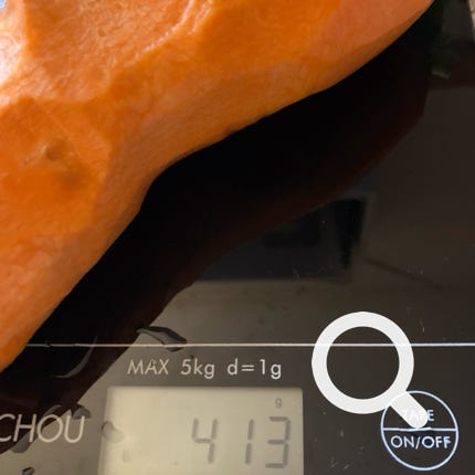 Weighing in carrot gulerod