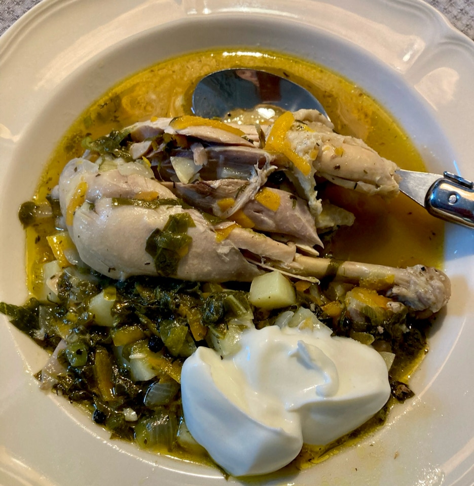 Green chicken borscht Kyiv - Зелений курячий борщ