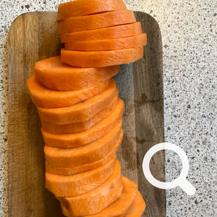 Carrot slices gulerod skiver